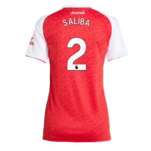 Arsenal William Saliba #2 Jalkapallovaatteet Naisten Kotipaita 2025-26 Lyhythihainen